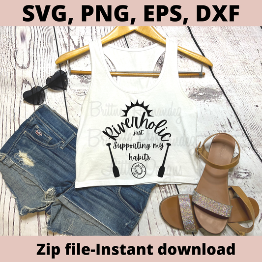 River tee, Riverholic, River Svg, Summer Svg Designs, River Svg Files for Cricut, Silhouette, Instant Download, Digital files